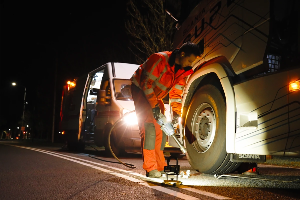 Banden monteur truck